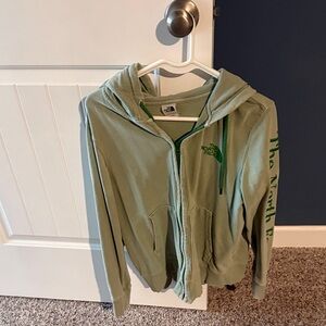 The North Face Green Zip-Up hoodie